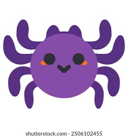 Cute Halloween cartoon spider vector illustration isolated on a white background.