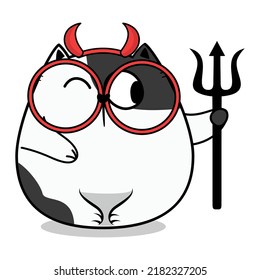 Cute halloween cat in doodle style. Vector illustration.