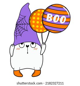 Cute halloween cat in doodle style. Vector illustration.
