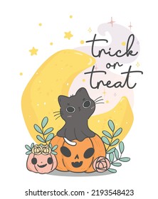cute Halloween cat ghost in this whimsical hand-drawn cartoon illustration. Perfect for spooky holiday designs, this vector art captures the essence of Halloween with a touch of playfulness