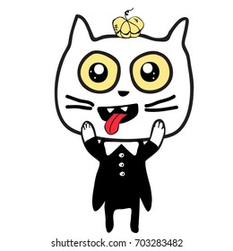 cute halloween cat vector eps.10