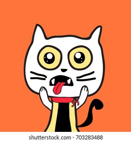 cute halloween cat vector eps.10