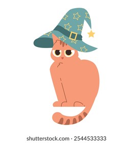 Cute Halloween Cat witch. Holidays cartoon character