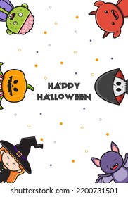 Cute halloween character background banner cartoon illustration flat cartoon style