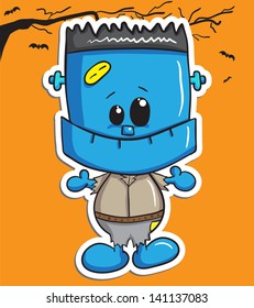 Cute halloween character - Blue Monster