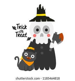 Cute Halloween Character with cute elements.