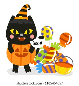 Cute Halloween Character with cute elements.