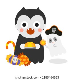 Cute Halloween Character with cute elements.