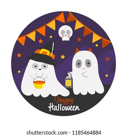 Cute Halloween Character with cute elements.