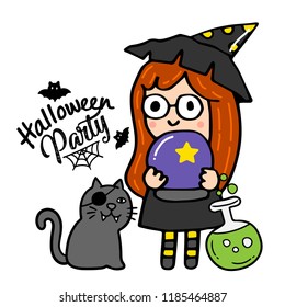 Cute Halloween Character with cute elements.