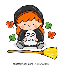 Cute Halloween Character with cute elements.