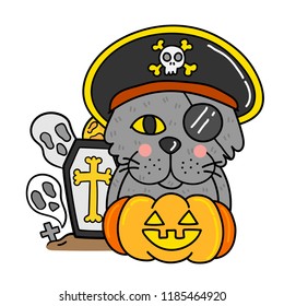Cute Halloween Character with cute elements.