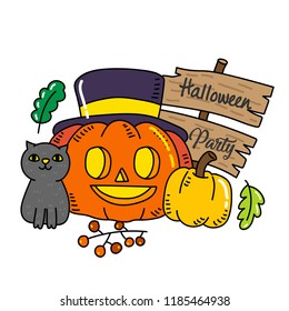 Cute Halloween Character with cute elements.