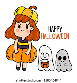 Cute Halloween Character with cute elements.