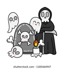 Cute Halloween Character with cute elements.