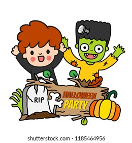 Cute Halloween Character with cute elements.