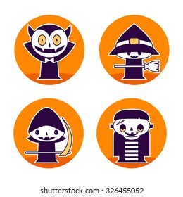 Cute Halloween character icons