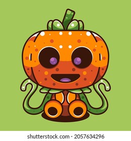 CUTE HALLOWEEN CHARACTER ILLUSTRATION SUITABLE FOR STICKER, LOGO, T-SHIRT AND RELATED BUSINESS