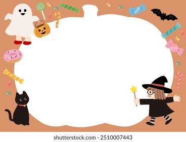 Cute Halloween character vector frame