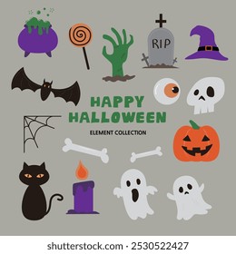 Cute Halloween character vector illustration element