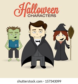 Cute halloween characters