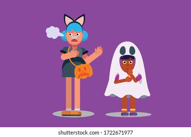 Cute Halloween characters with simple colors and easily editable layers.