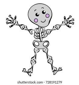Cute halloween colored skeleton
