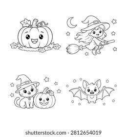 A cute Halloween coloring
