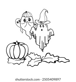 Cute halloween coloring page for kids