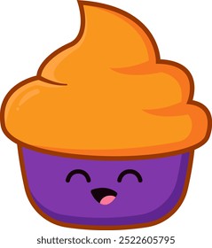 Nette Halloween Cup Kuchen Elemente Illustration