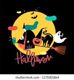 Cute Halloween day concept illustration