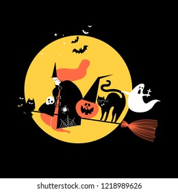 Cute Halloween day concept illustration