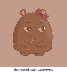 Cute Halloween Day Monster Eats Candy Illustration