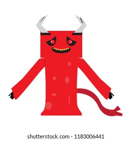 Cute halloween demon cartoon character