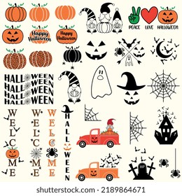 Cute Halloween Diseña Bundle. Vectores de Halloween. 
