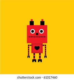 cute halloween devil robot