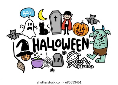 cute halloween doodle