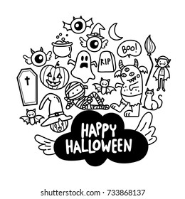cute halloween doodle