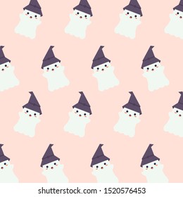 Cute halloween doodle cartoon pattern background design for decoration for celebration halloween festival