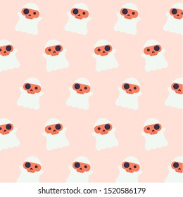 Cute halloween doodle cartoon pattern background design for decoration for celebration halloween festival