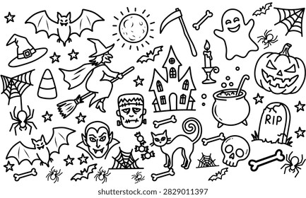 Cute Halloween doodle pattern