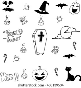Cute halloween doodle vector art hand draw