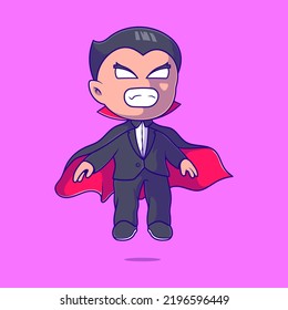 cute halloween dracula vampire illustration suitable for mascot sticker and t-shirt design