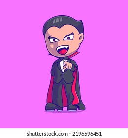 cute halloween dracula vampire illustration suitable for mascot sticker and t-shirt design