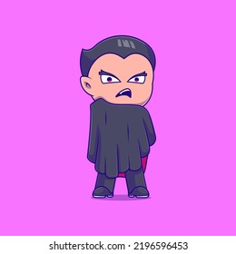 cute halloween dracula vampire illustration suitable for mascot sticker and t-shirt design