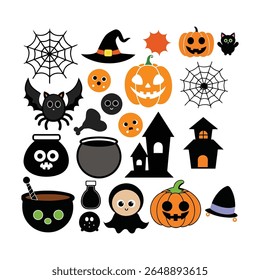 Cute Halloween Elements Collection. Halloween Elements Collection.