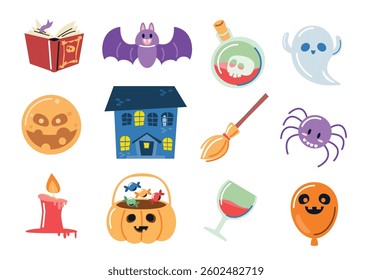 Cute Halloween Elements Vector Set