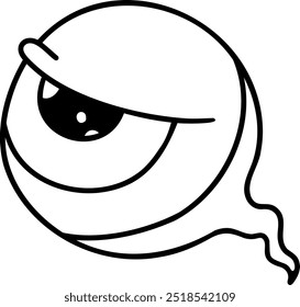 cute halloween eyeball illustration line style for card website, application, printing, document, poster design, etc.