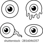 Cute Halloween Eyeball Vector Illustration Collection
