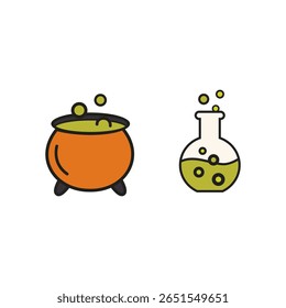 Ícone plano bonito de Halloween com balão sorridente e milho doce, perfeito para decoração de festas infantis, clipart sazonal, projetos de truques ou doces e materiais imprimíveis